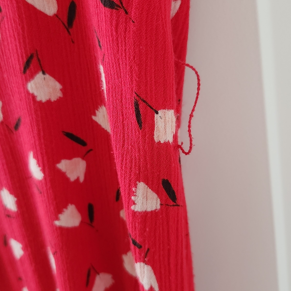 Red Floral Print Billabong Sleeveless Maxi Dress Size M. - Picture 6 of 11